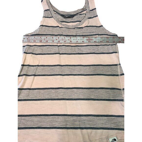 The North Face Distressed Flesh/Gray Striped Tank Top Women's Size Small - Picture 3 of 6